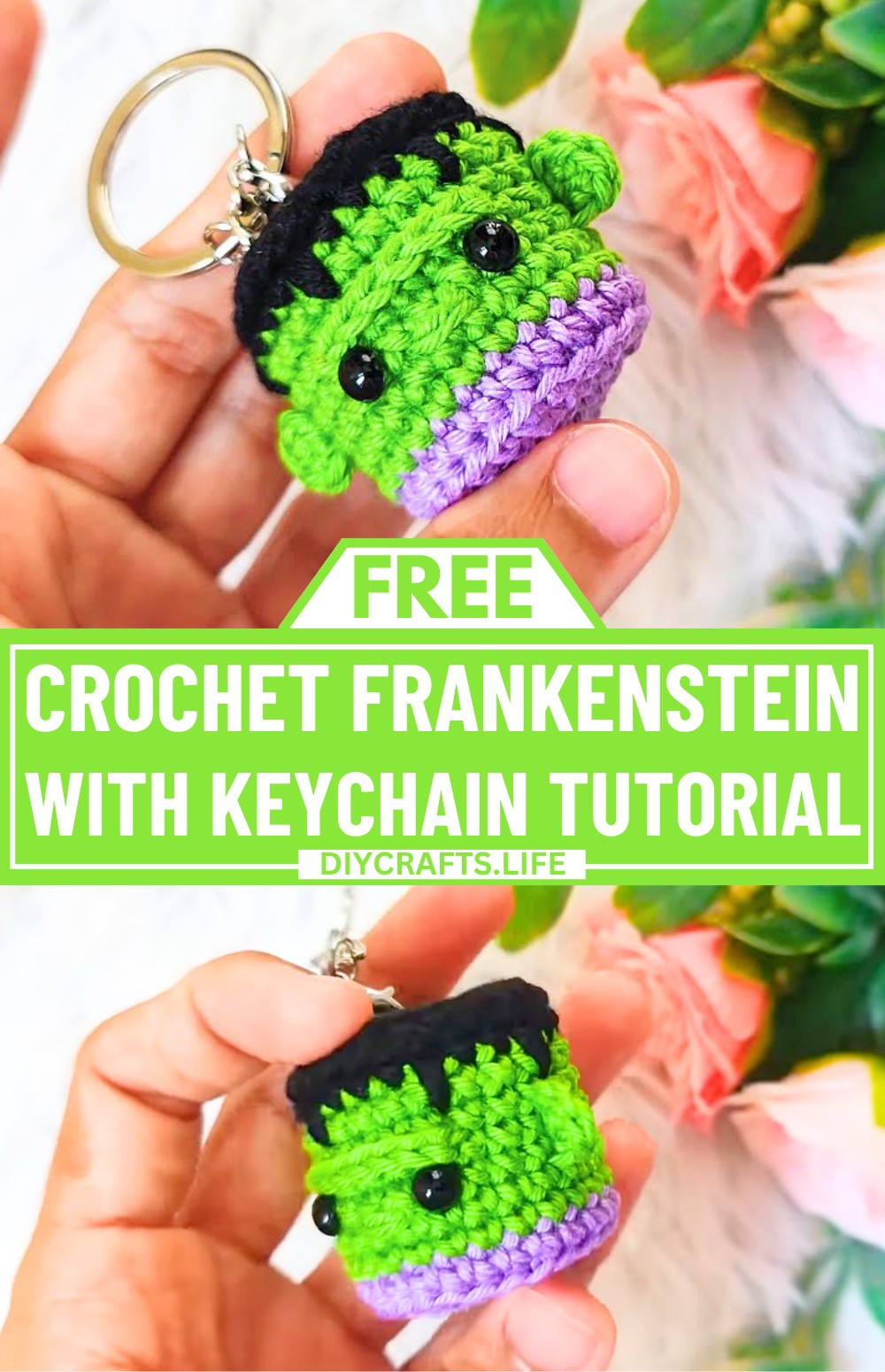 Crochet Frankenstein Keychain Tutorial With Fun Halloween Accessory