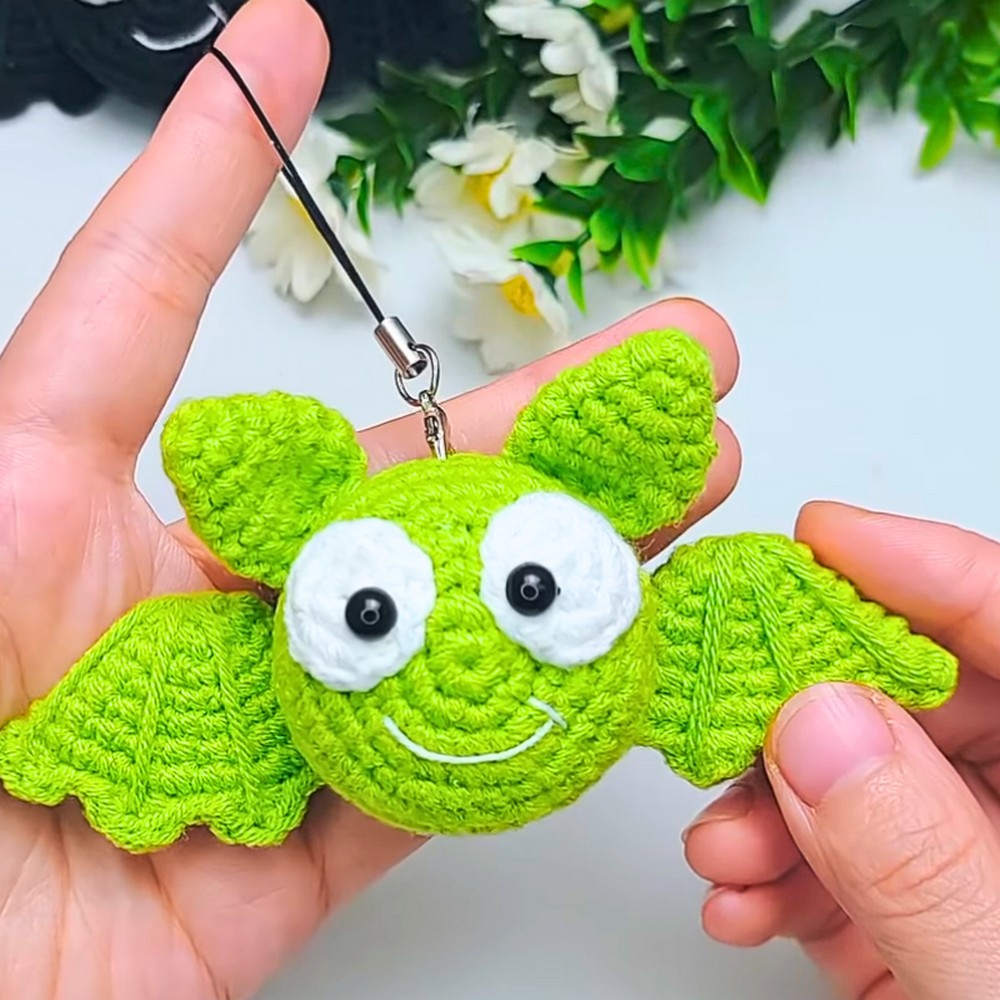 Crochet Halloween Bat Charm or Brooch with Beginner-Friendly Tutorial