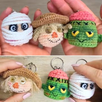 Crochet Halloween Keychains With Amigurumi Designs