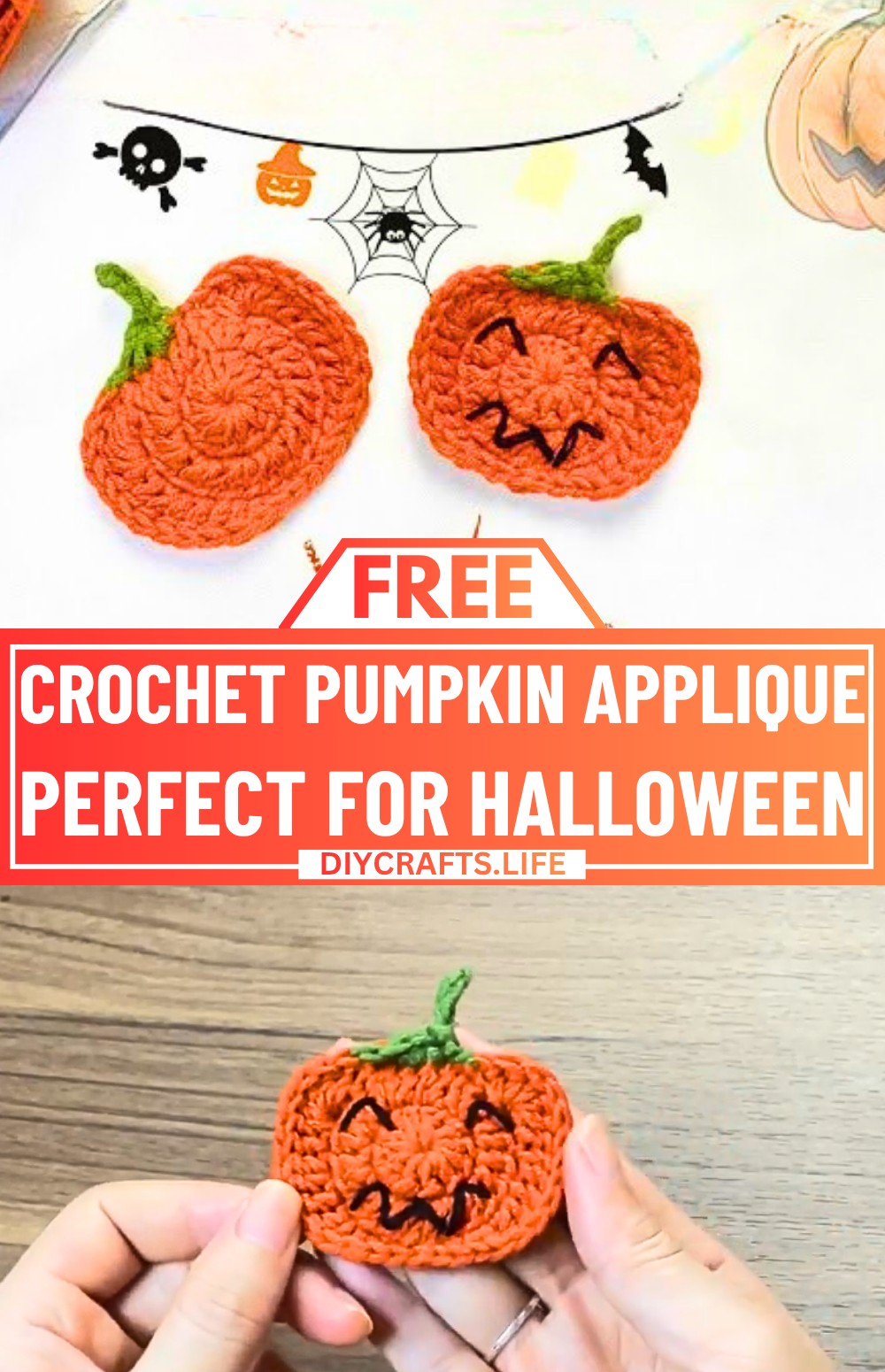 Crochet Pumpkin Applique Tutorial- Perfect for Halloween Decorations