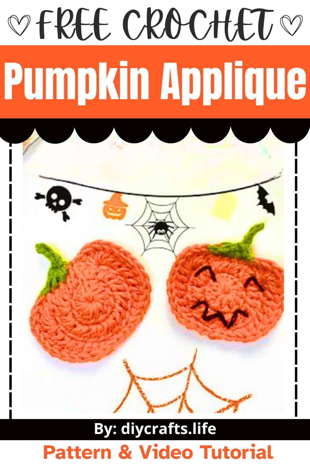 Crochet Pumpkin Applique Tutorial- Perfect for Halloween Decorations