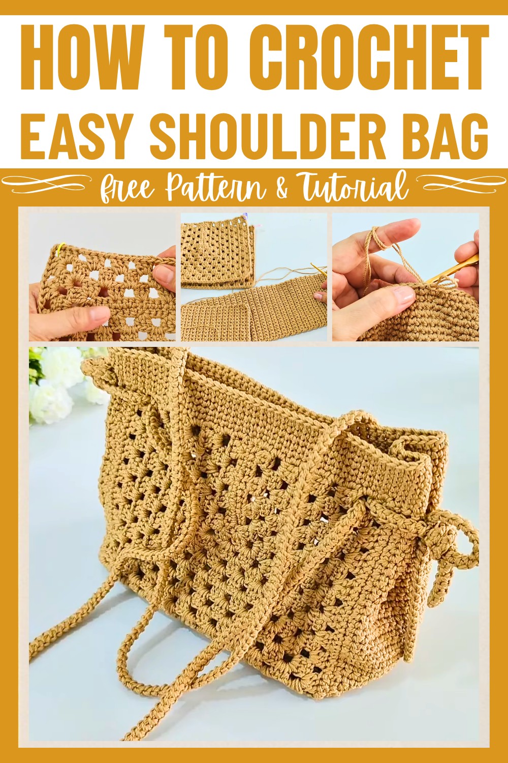 Crochet shoulder bag