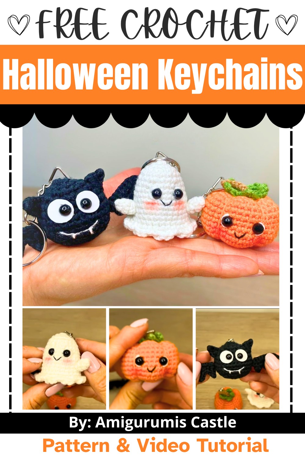 Halloween Crochet Keychains - Pumpkin, Ghost & Bat Easy Tutorial