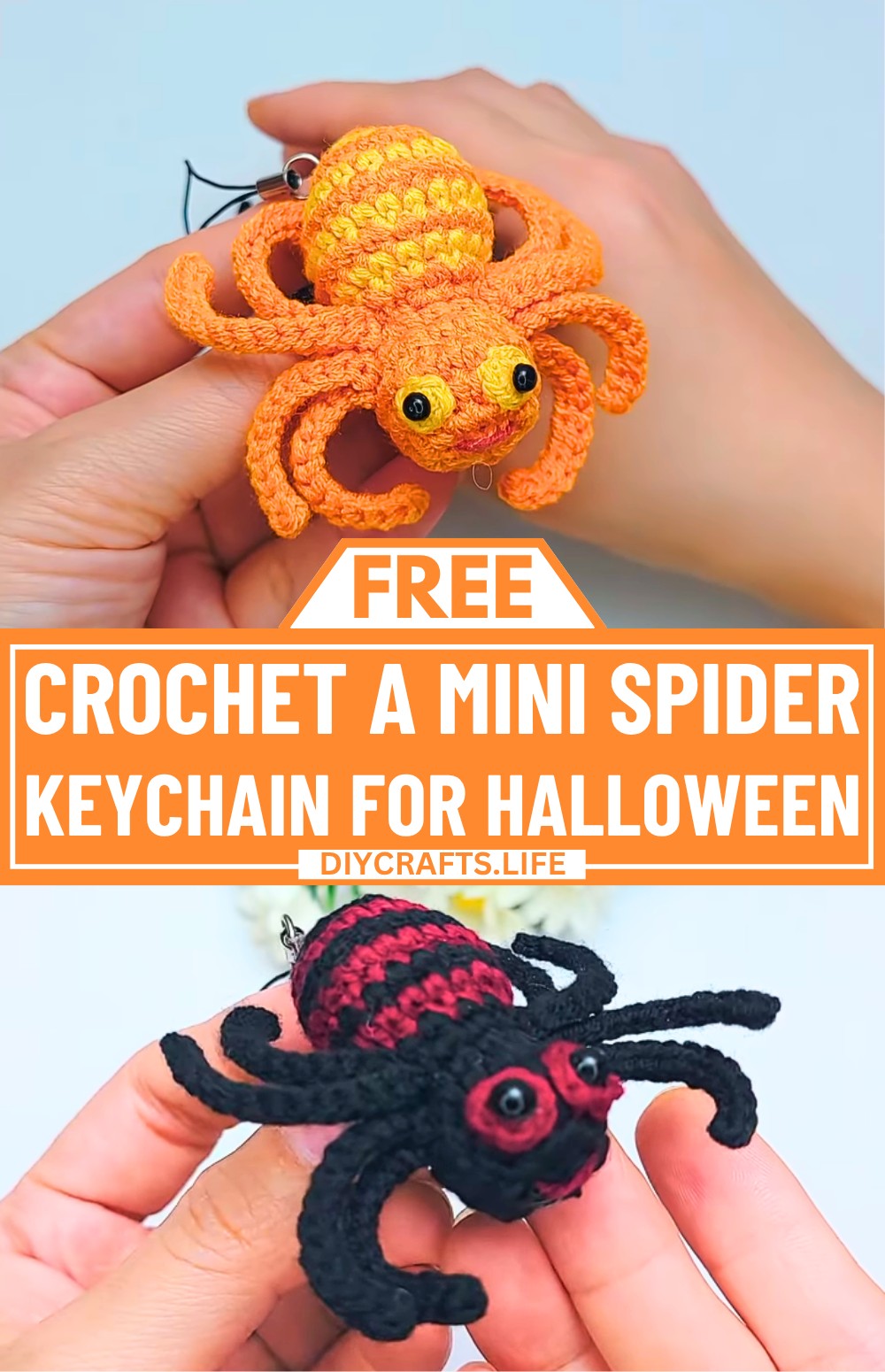 How to Crochet a Mini Spider Keychain for Halloween