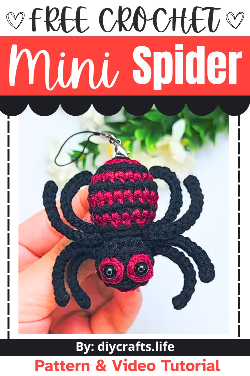 How to Crochet a Mini Spider Keychain for Halloween