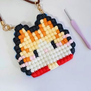 How to crochet a pixel cat bag