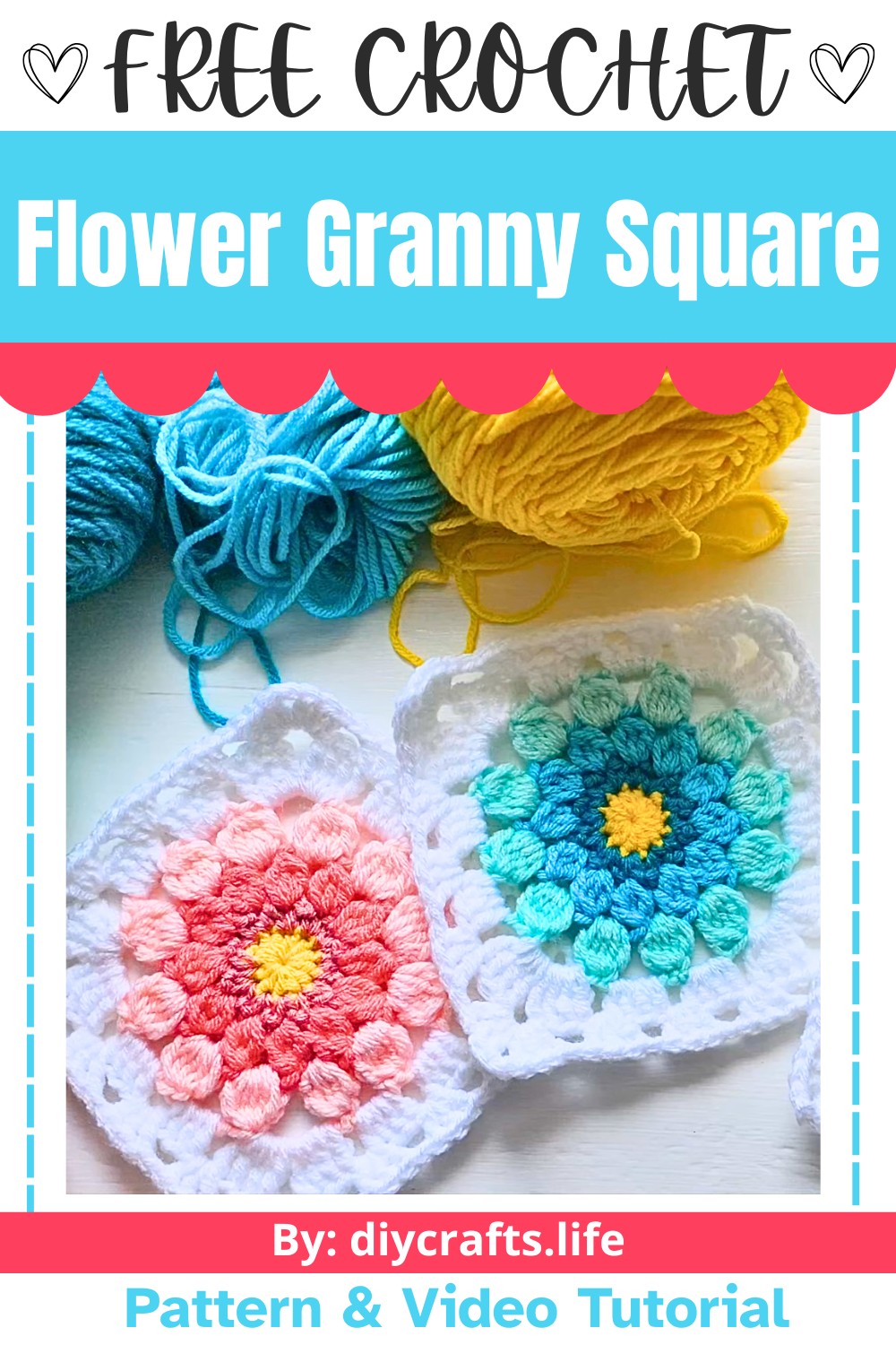 12-Petal Flower Granny Square Crochet Tutorial