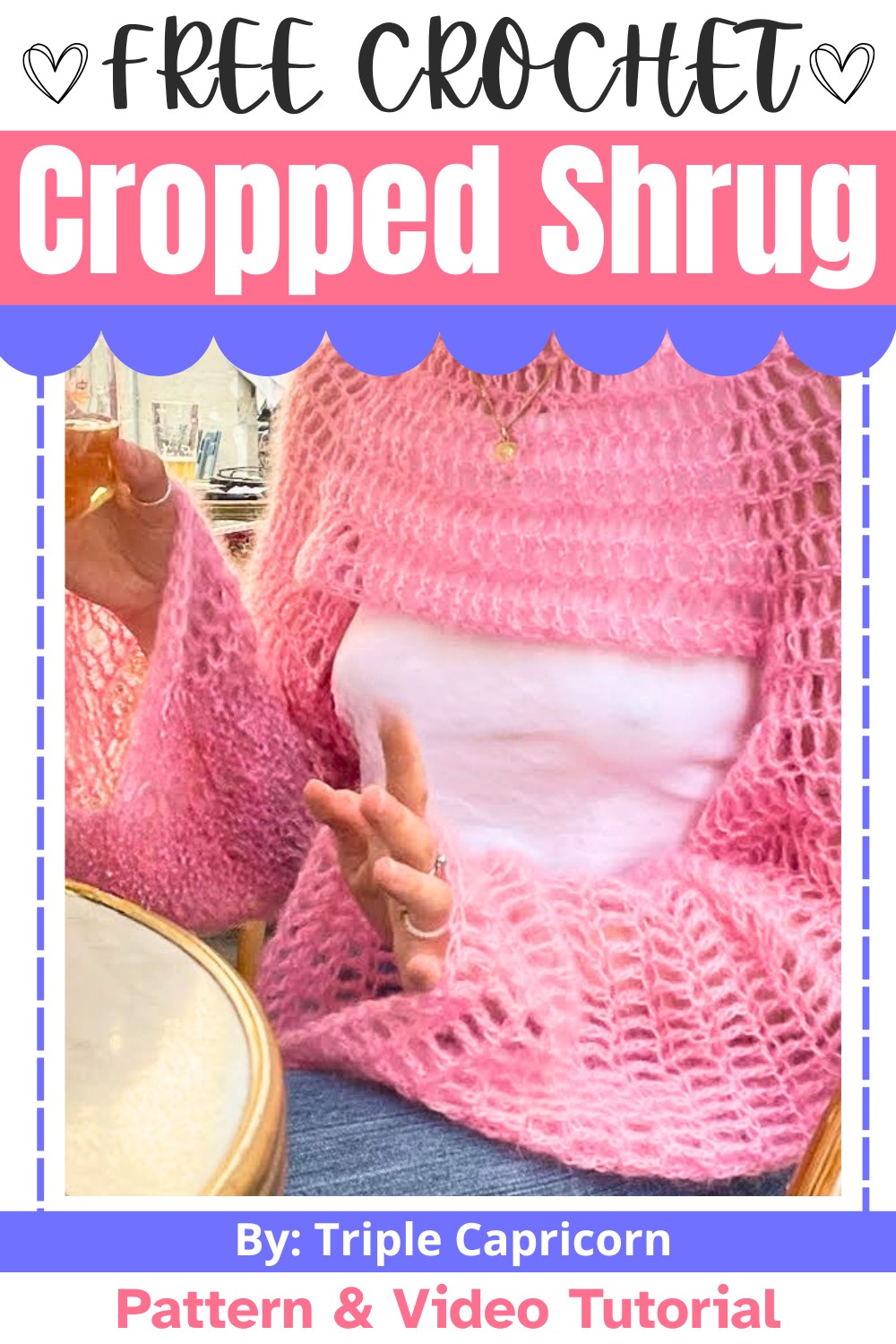 Beginner-Friendly Crochet Cropped Shrug - Stylish Mesh Design