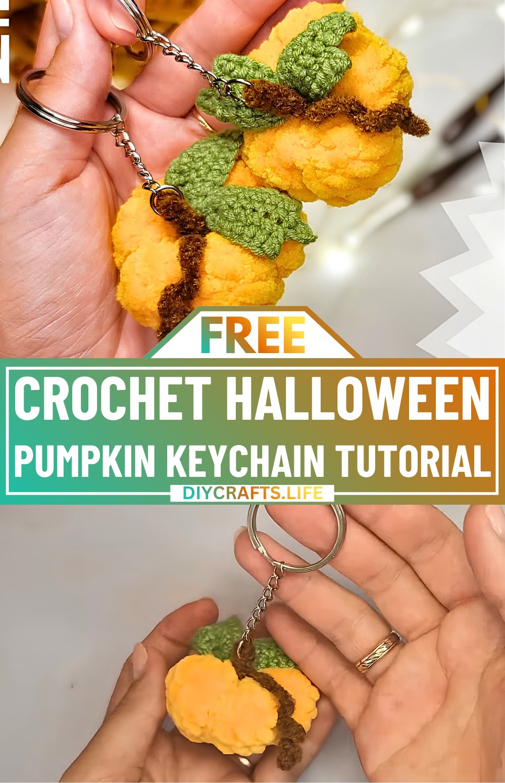 Beginner-Friendly Crochet Halloween Pumpkin Keychain Tutorial