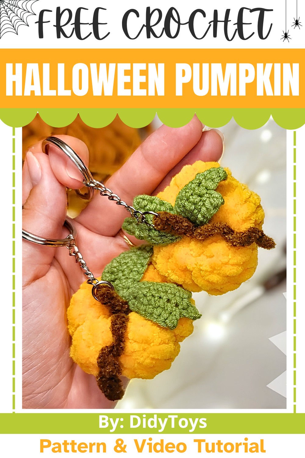 Beginner-Friendly Crochet Halloween Pumpkin Keychain Tutorial