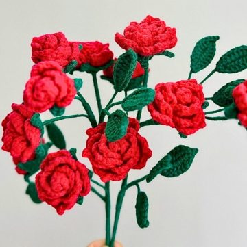 Crochet Multi-Head Roses with Flowers & Leaves Tutorial