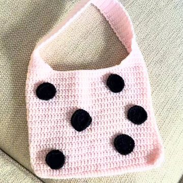 Crochet Polka Dot Bag with Sturdy Straps and Colorful Design