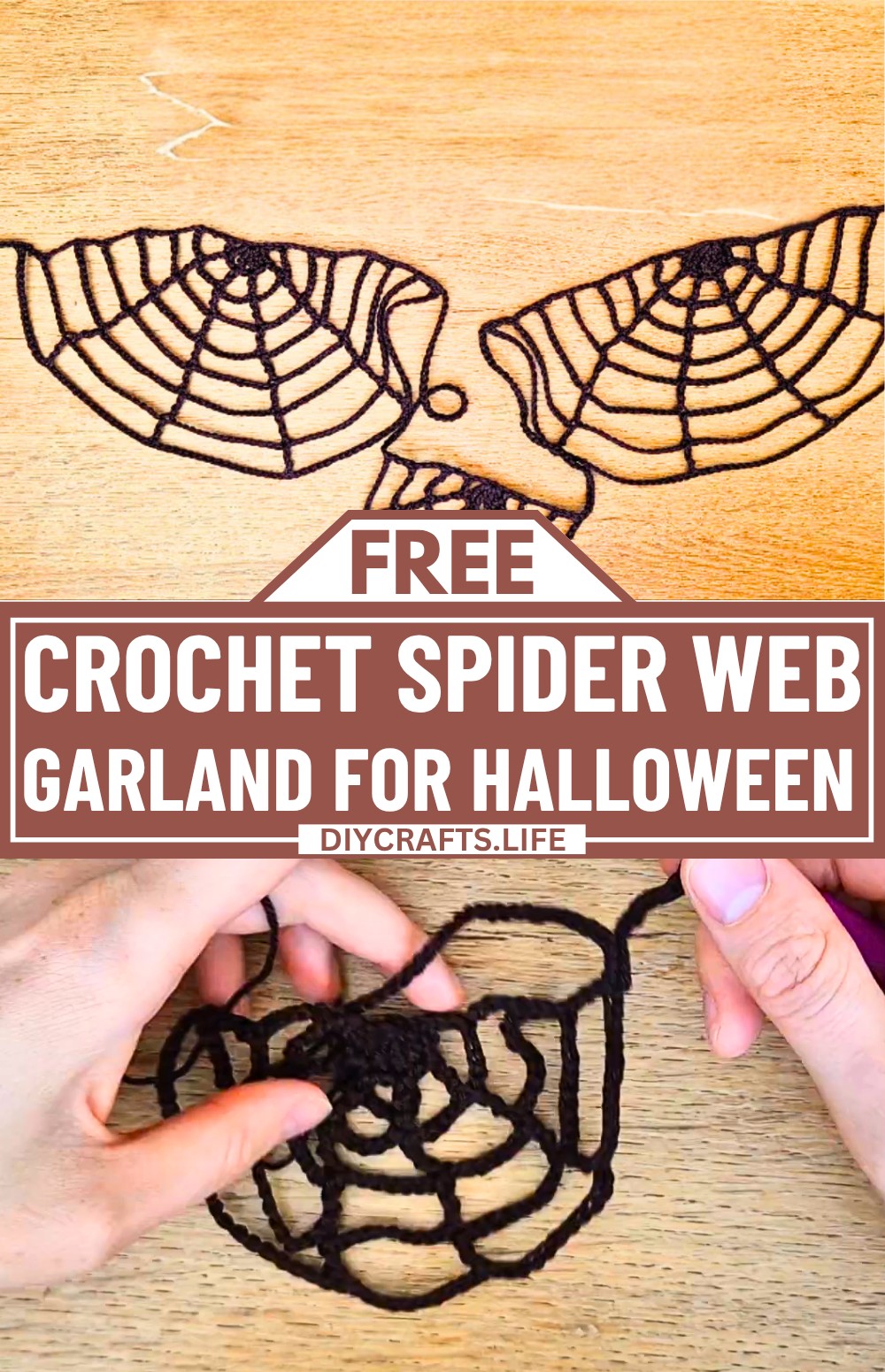 Crochet Spider Web Garland Tutorial for Halloween Decor