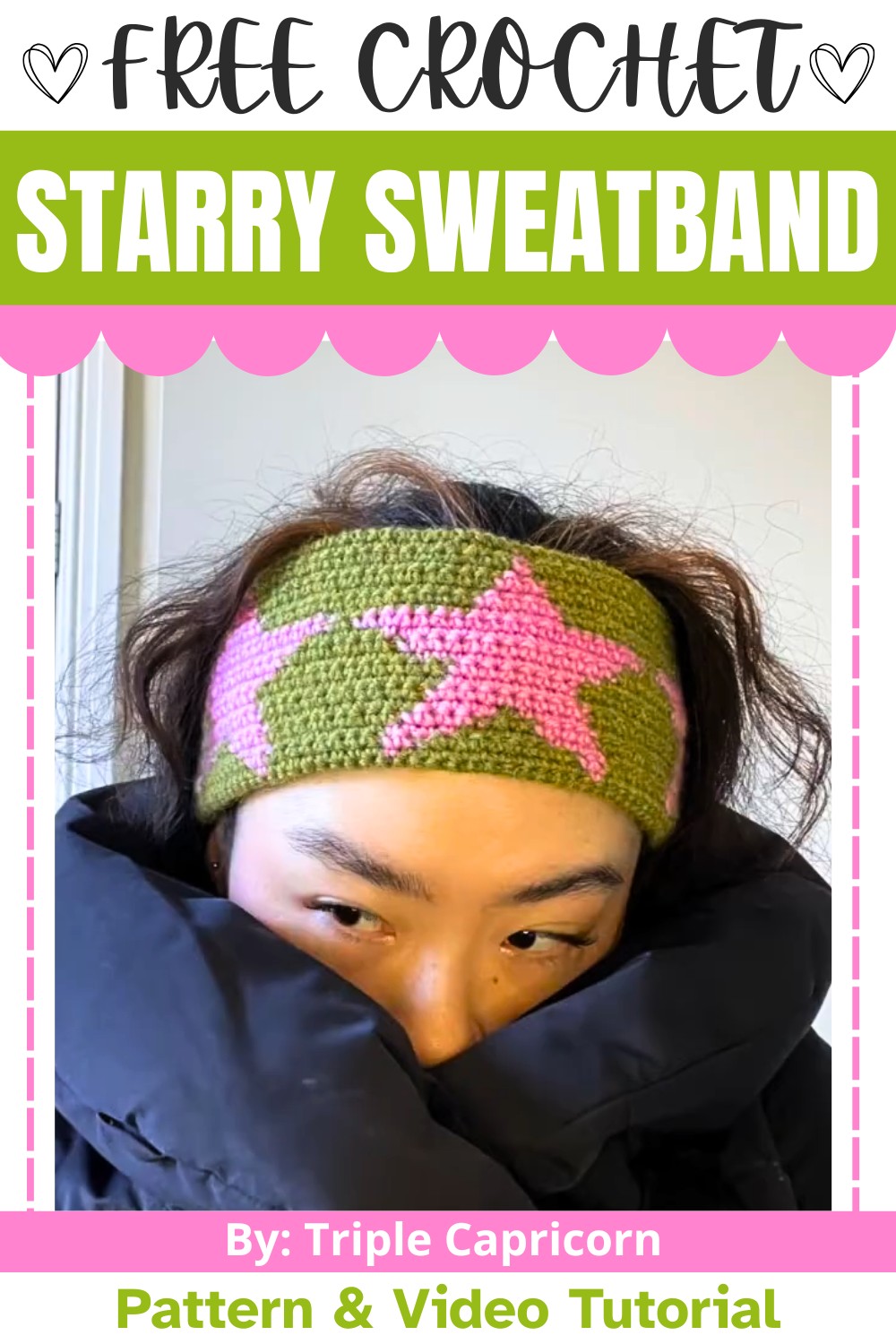 Crochet Starry Sweatband with Seamless Star Design