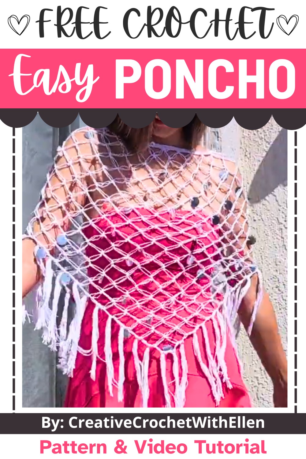 Crochet a Lightweight Poncho with Solomon’s Knot & Sequins