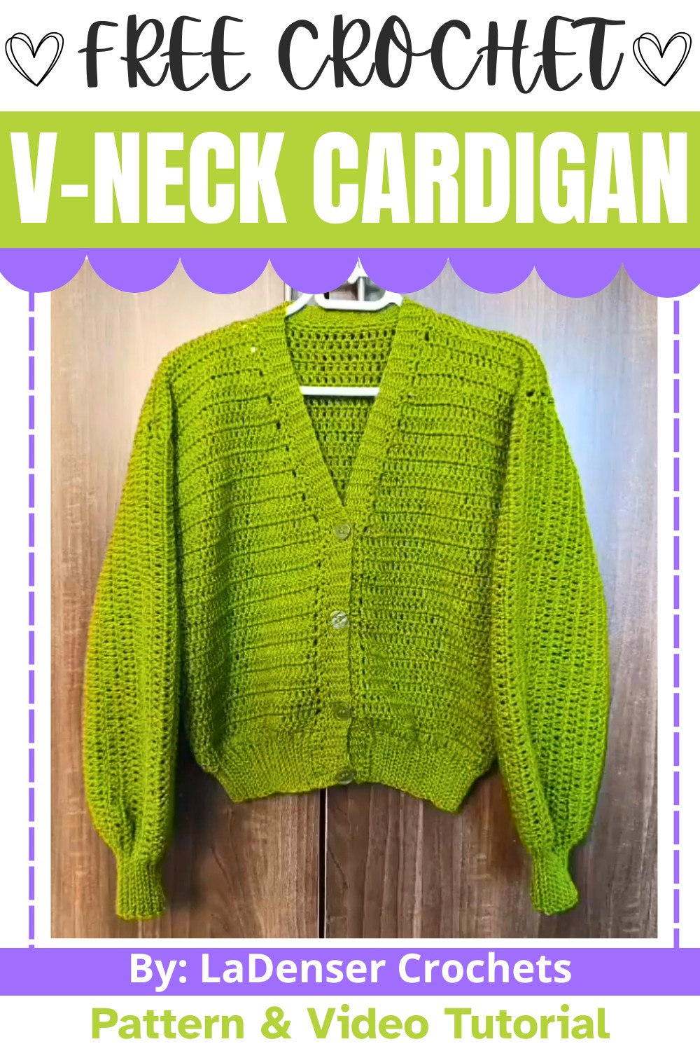 Crochet a Stylish V-Neck Cardigan Pattern With Buttons