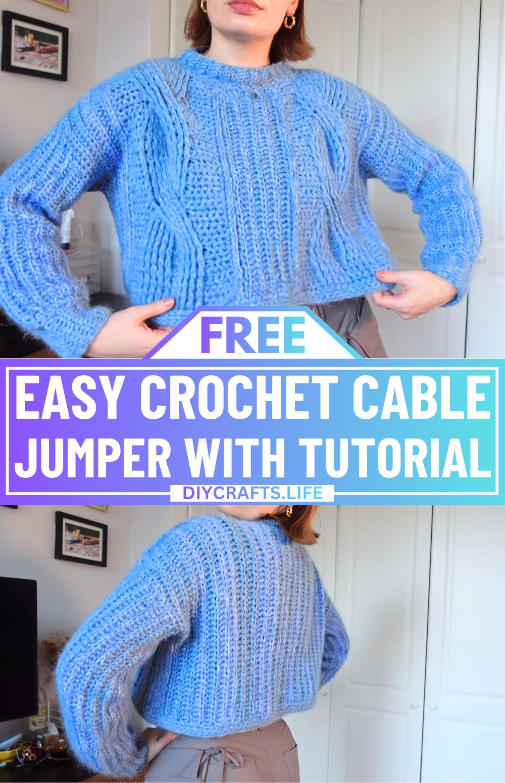 Customizable Crochet Cable Jumper Tutorial