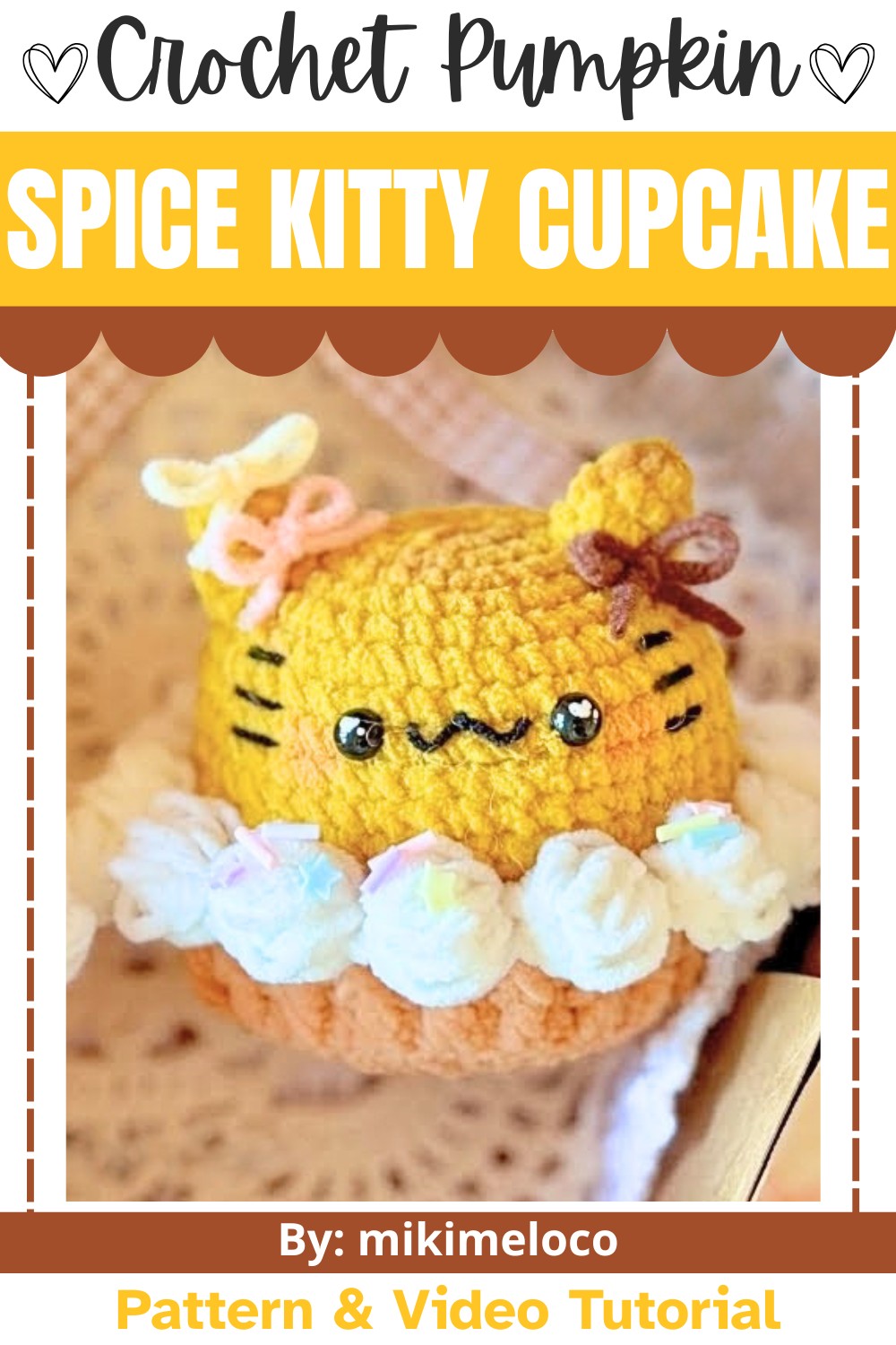 Cute Crochet Pumpkin Spice Kitty Cupcake Plushy Tutorial