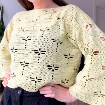 Dragonfly Crochet Sweater Tutorial With Step-by-Step Guide