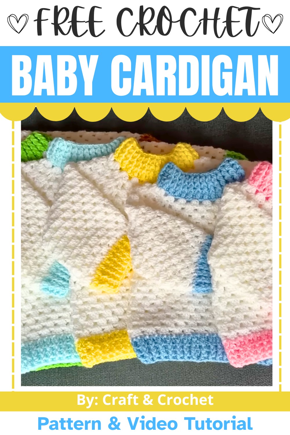 Easy Crochet Baby Cardigan Tutorial For Sizes 0 To 5 Years