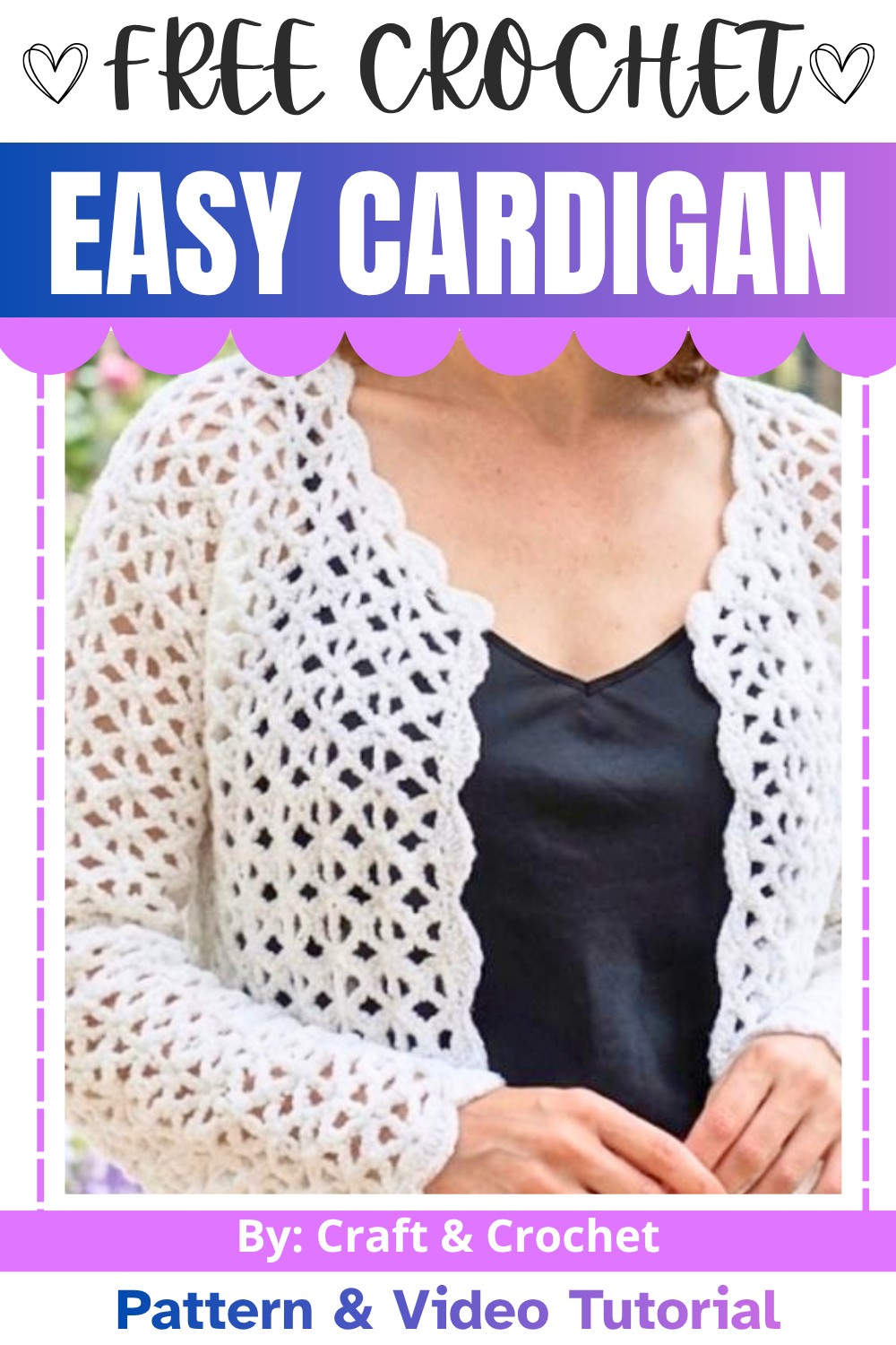 Easy Crochet Cardigan Tutorial With V-Shaped Neck Design