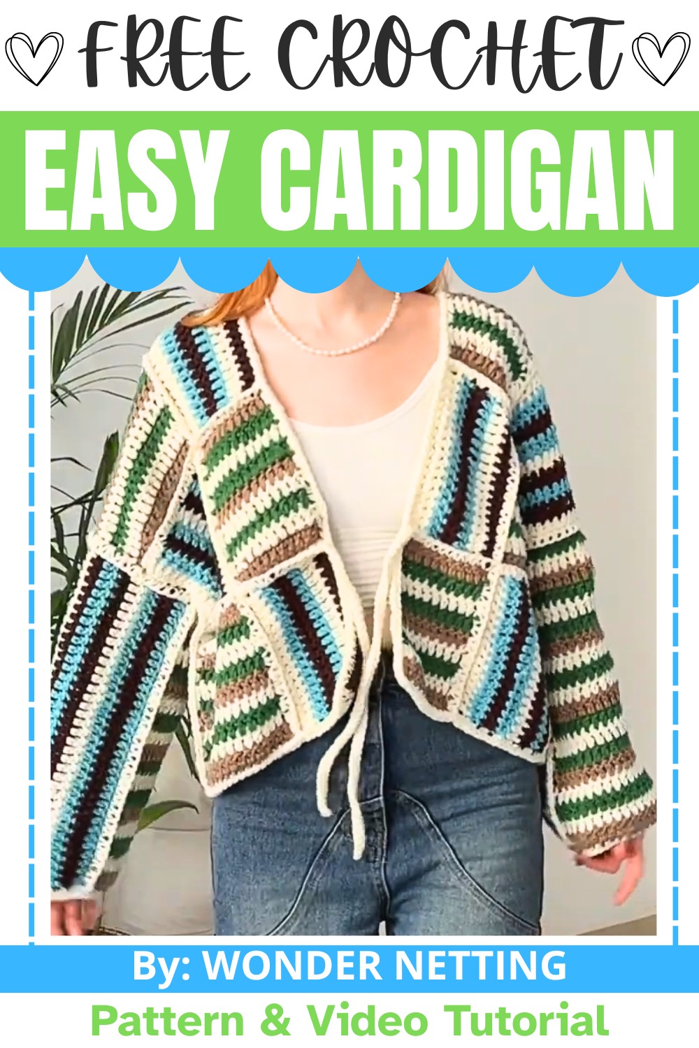 Easy Crochet Cardigan with Squares Tutorial