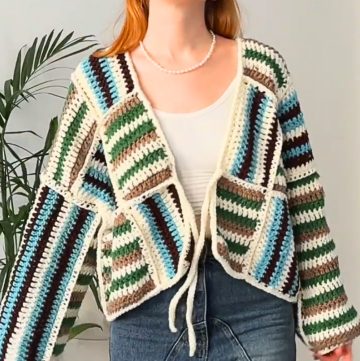 Easy Crochet Cardigan with Squares Tutorial