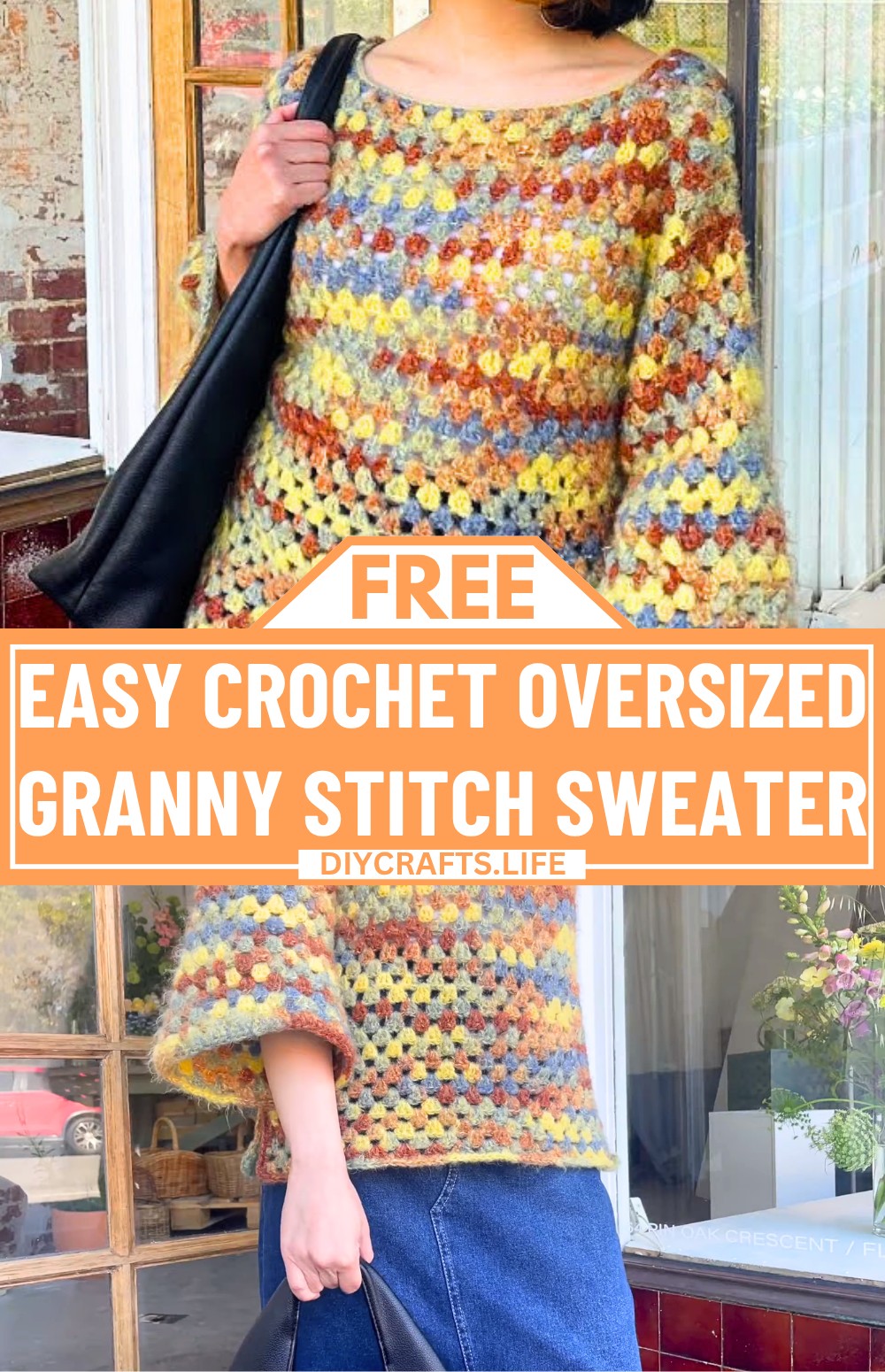 Easy Crochet Oversized Granny Stitch Sweater Tutorial