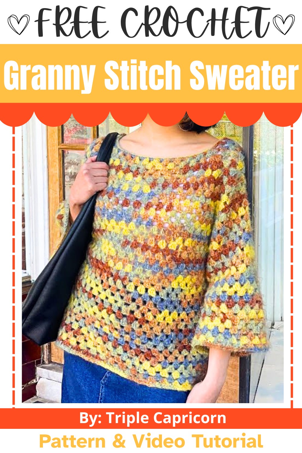 Easy Crochet Oversized Granny Stitch Sweater Tutorial