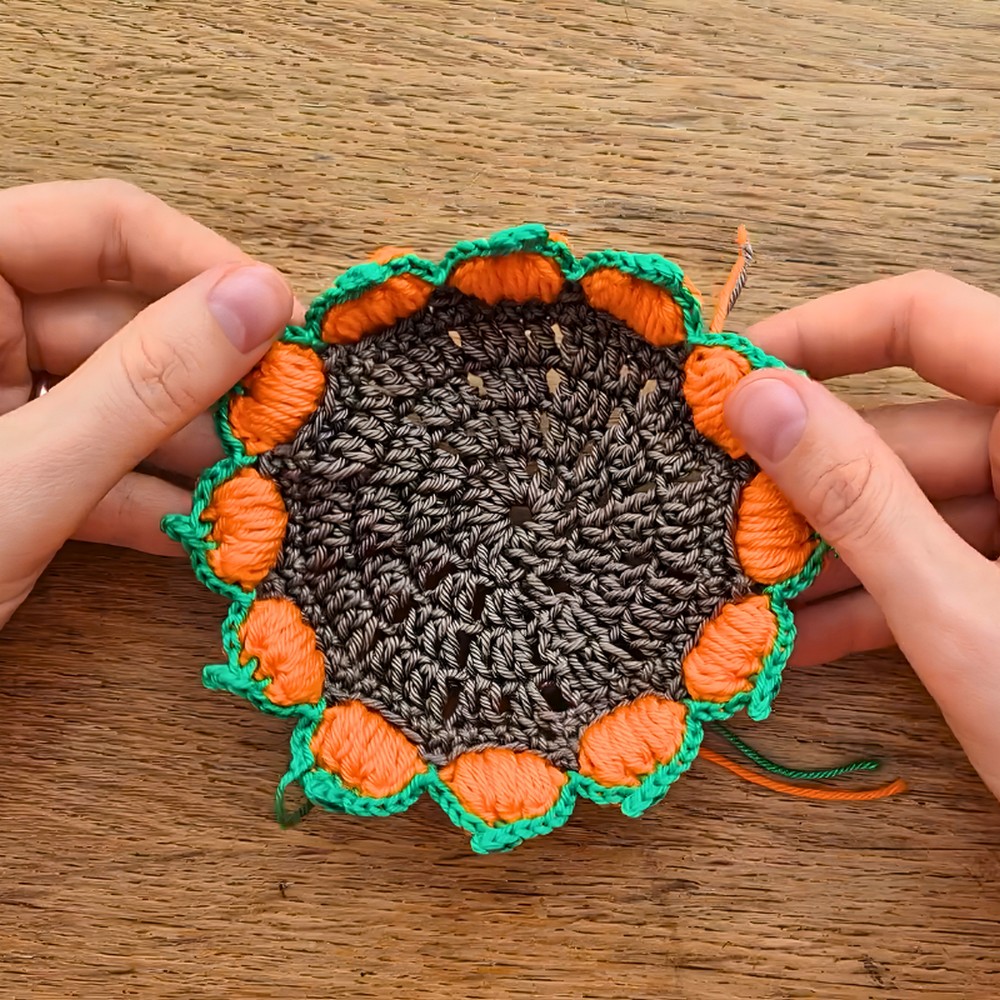 Easy Crochet Pumpkin Coaster Pattern For Fall Decoration