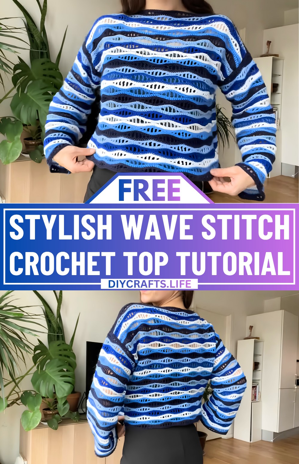 Easy & Stylish Wave Stitch Crochet Baby Top Tutorial