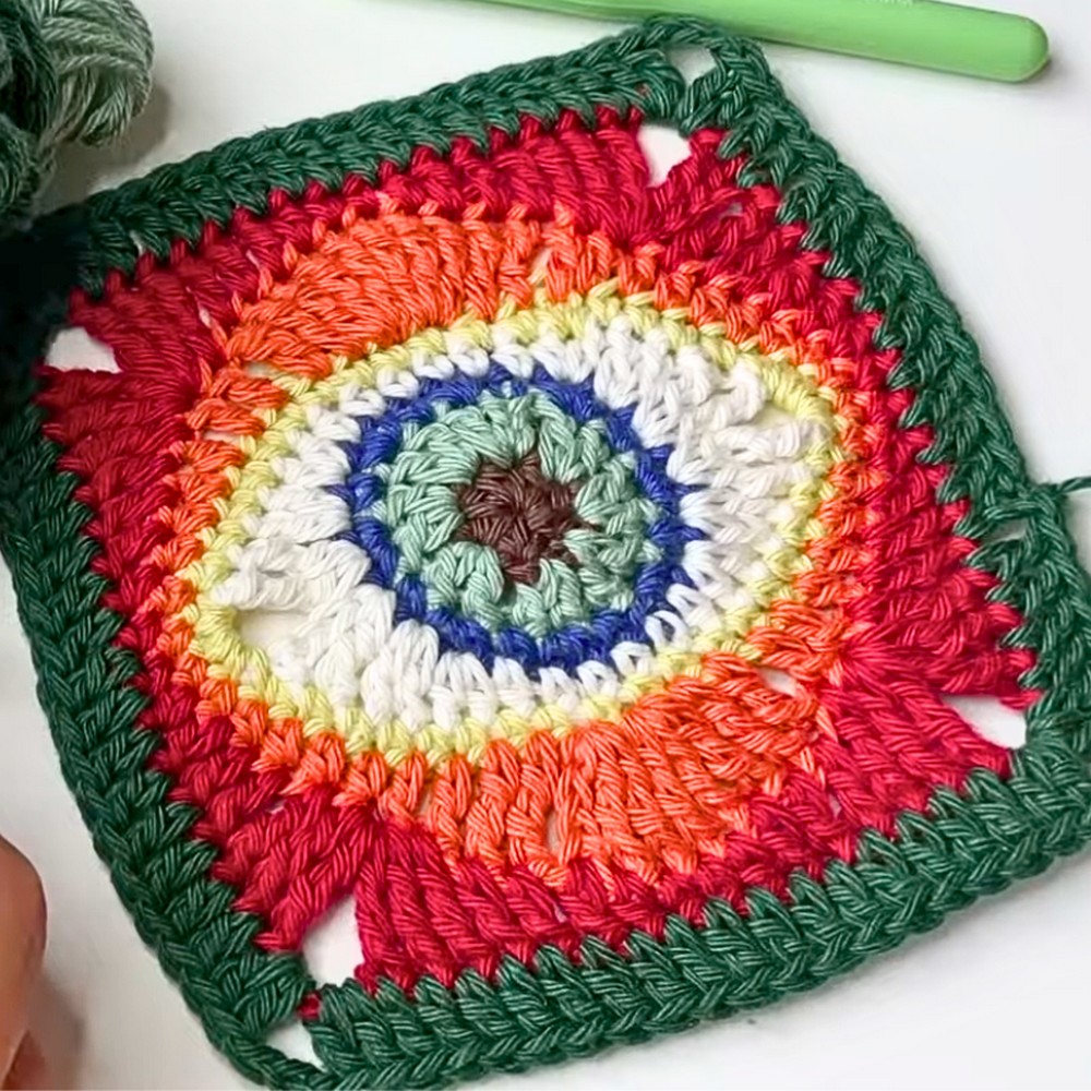 Evil Eye Crochet Granny Square Pattern With Colorful and Fun Design