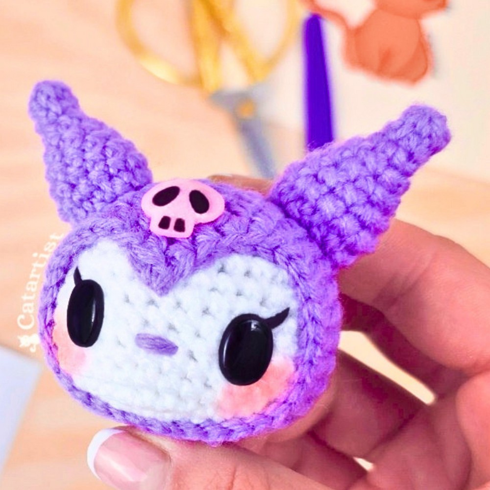 How to Crochet a Kuromi Amigurumi Keychain - Easy Tutorial