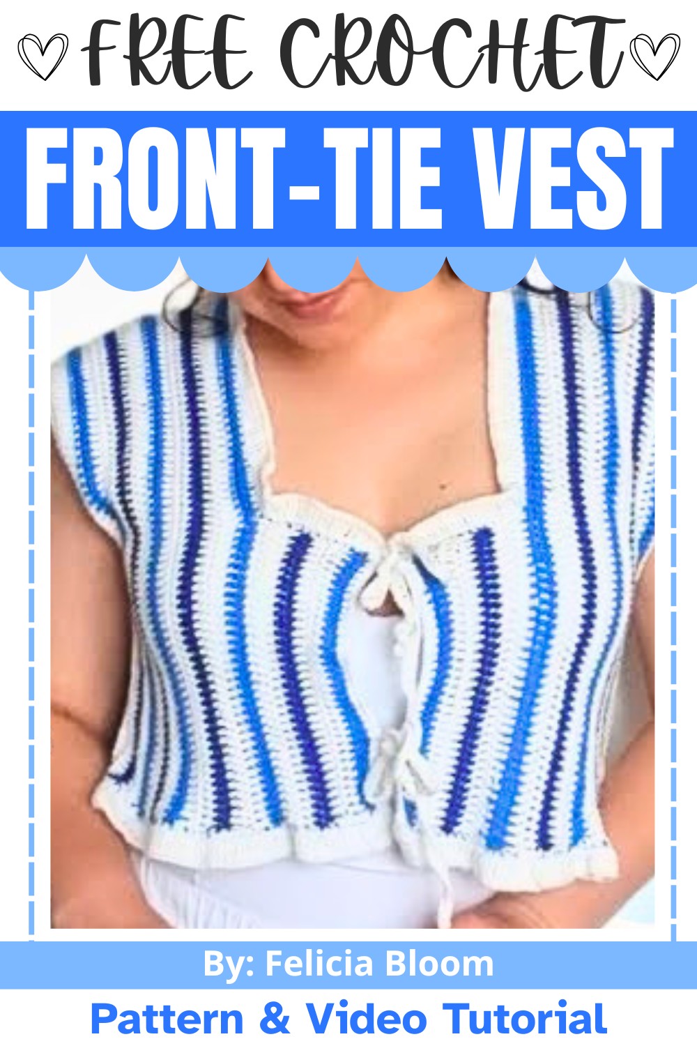 Learn to Crochet a Stylish Front-Tie Vest with Step-by-Step Instructions