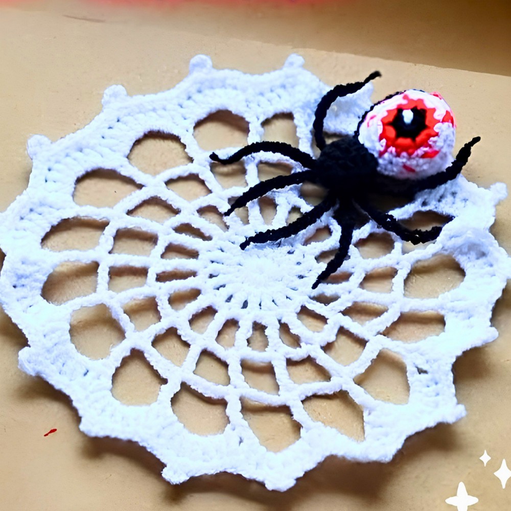 Simple Crochet Spider Web Tutorial for Fun Halloween Decor