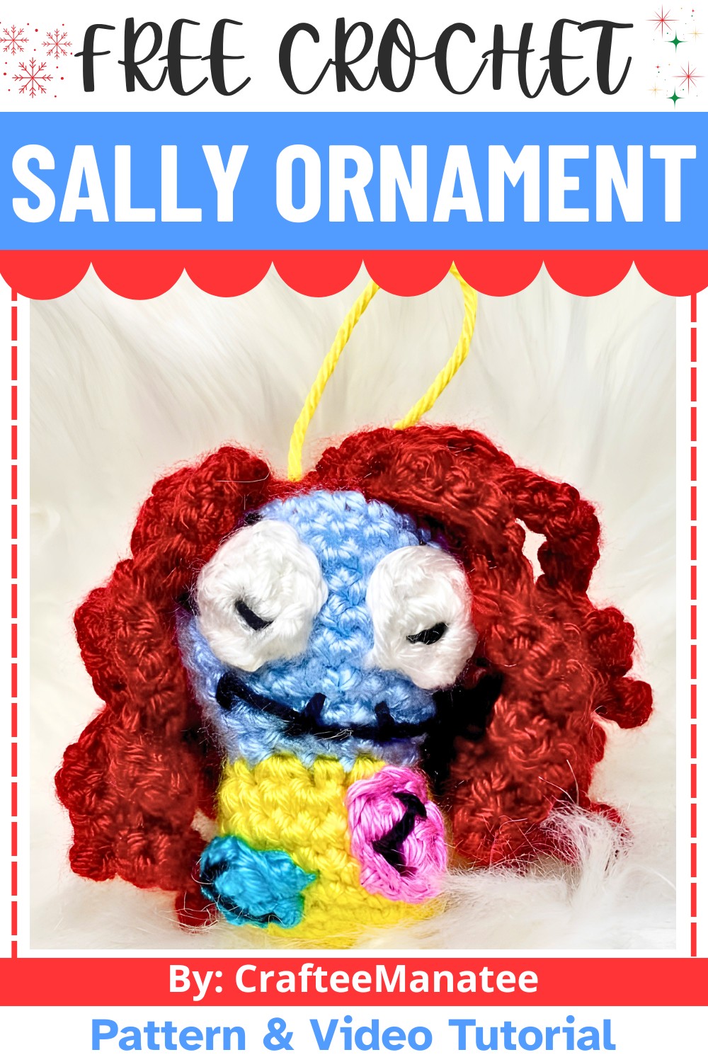 Crochet Sally Ornament Nightmare Before Christmas