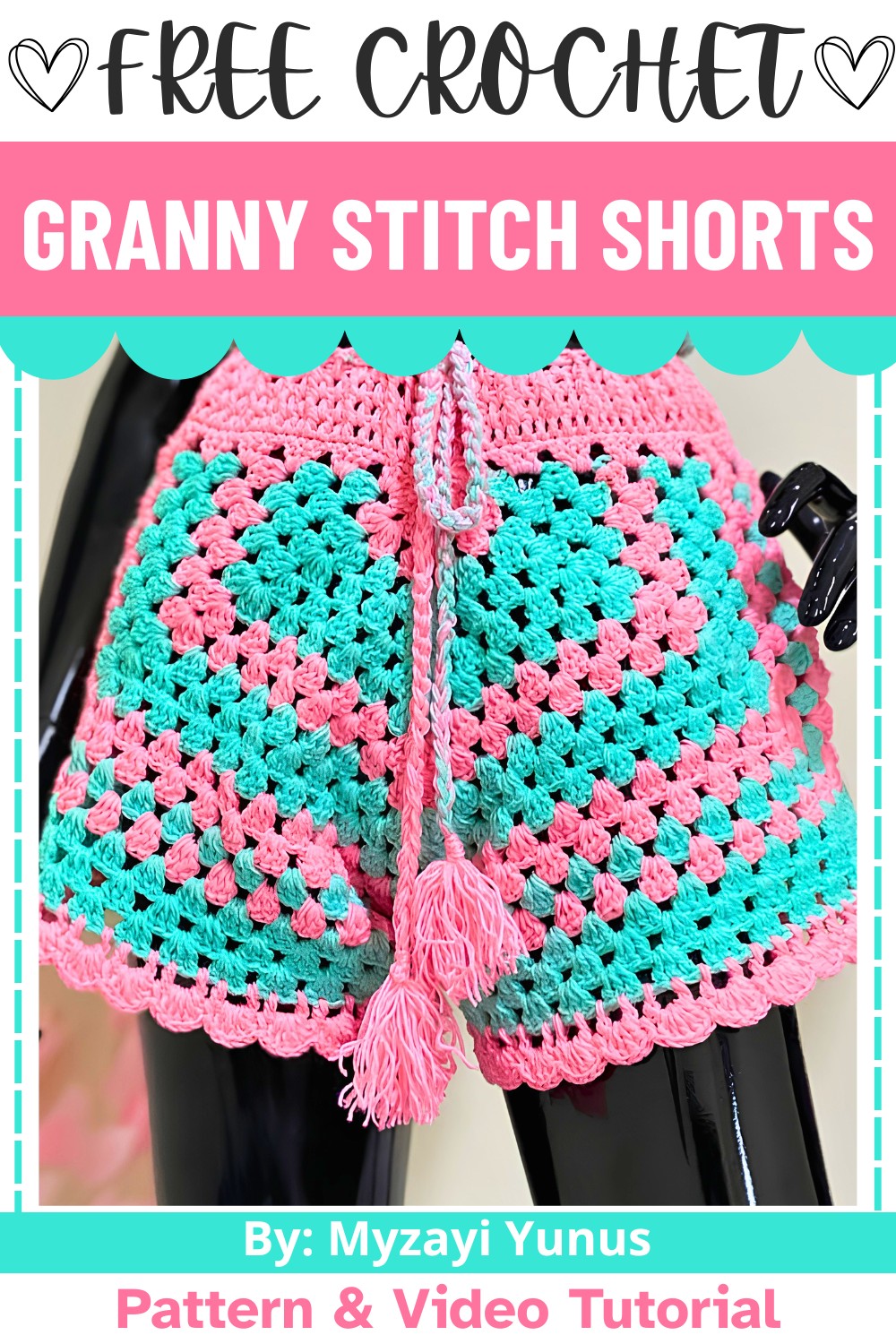 How to Crochet Granny Stitch Shorts with a Waistband Design