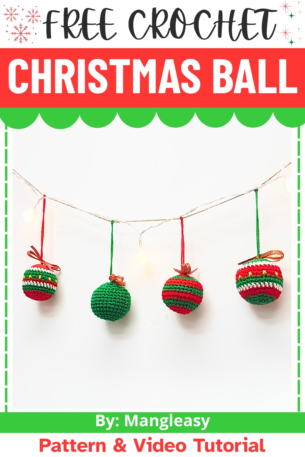 Simple Crochet Christmas Ornament Ball Tutorial