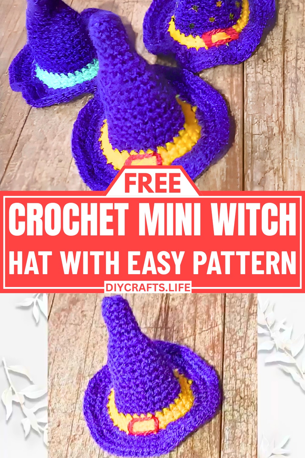 Free Crochet Mini Witch Hat Pattern for Halloween Fun