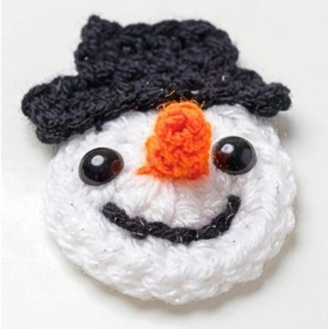 Crochet a Snowman Applique Perfect for Winter Decor