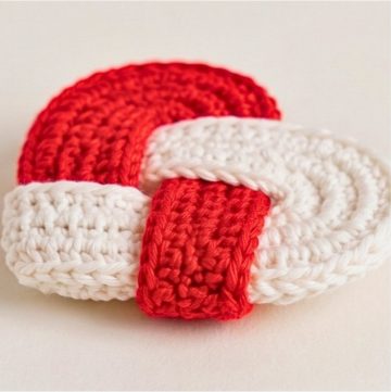 Woven Crochet Christmas Heart Ornament Pattern