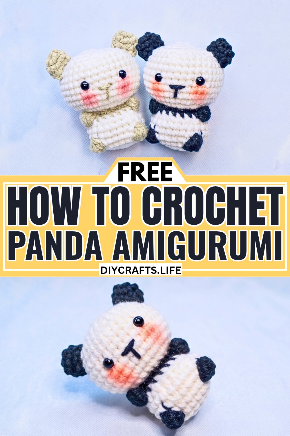 Cute Panda Rings Crochet Panda Amigurumi Pattern with Bobble Stitches - DIY Crafts