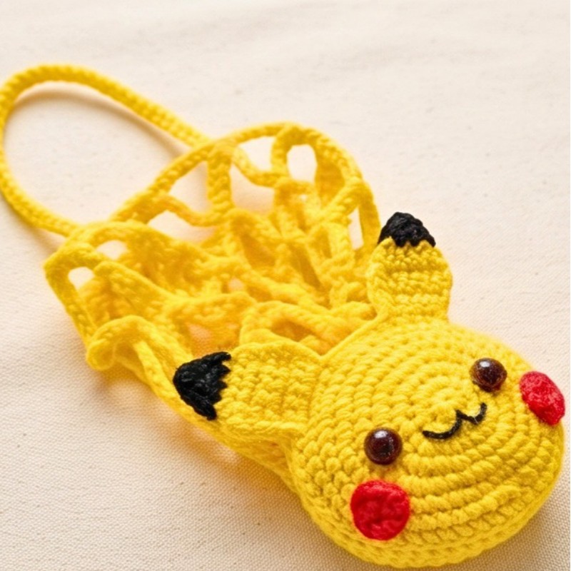 Shape Using Yarn Activity Easy Pikachu Crochet Bottle Holder - No-Sew Pattern - DIY Crafts
