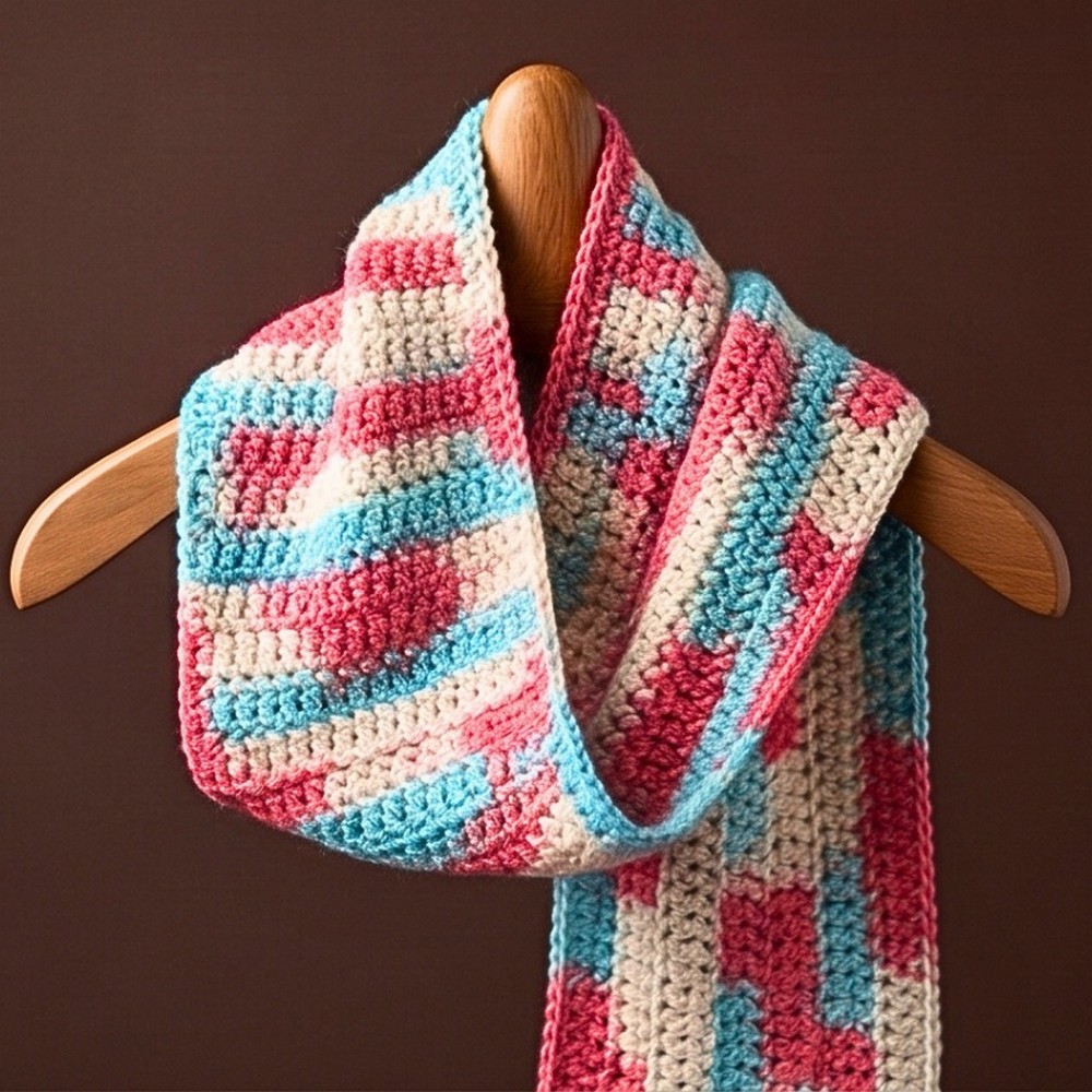 Two Color Crochet Stitch Patterns How to Crochet Sophie Scarf Pattern for All - DIY Crafts